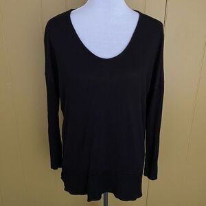 Time & Tru women S scoopneck batwing loose fit longsleeve sweater black
